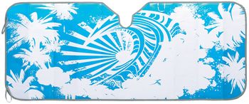 Jumbo Size 65"x27"Surf's Up Sunblock 3 Layer Premium Sunshade - Click Image to Close